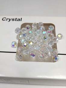 1條奧地利風格球形水晶玻璃珠串，切割間隔珠，適用於手鍊，項鍊，腳鍊，玫瑰經，天主教玫瑰經，串珠 - 無色 - 查看 7