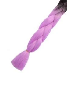 3 件裝 24 英寸 100 克合成接髮帶鉤針辮子鉤扭編織頭髮用於接發 - 紫色 - 查看 5