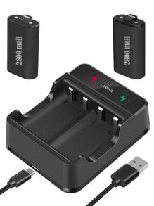 Cargador Externo Con Dos Pilas Recargables Para Control De Consola One/Series X|S - Negro - Ver 1