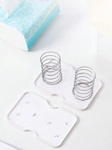 1pc Creative Spring-loaded Tissue Box Holder For Home Living Room, Suitable For Car, Kitchen, Office Tissue Storage Box - M - View 7