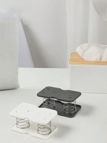 1pc Creative Spring-loaded Tissue Box Holder For Home Living Room, Suitable For Car, Kitchen, Office Tissue Storage Box - M - View 4