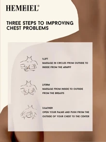 HEMEIEL Aceite de aumento de senos de 20ml para reafirmar, ingredientes naturales puros para levantar y reafirmar eficazmente, para mujeres - زيت الثدي - Negro - Ver 7