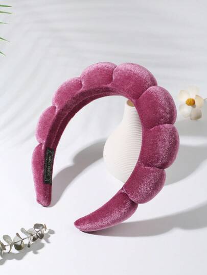 شريط رأس واسع ملون لارتداء اليومي، اكسسوارات وردية، شريط شعر، حلقة شعر