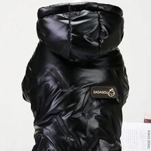 1pc Black Embossed Pattern Warm -padded Pet Clothes For Small And Medium-sized Cats And Dogs, Suitable For Winter And Both Home And Outdoor Use - Black - View 5