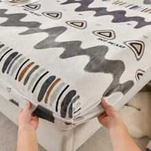 1 pieza de sábana bajera antideslizante de franela suave, cómoda y delicada con diseño de envoltura de terciopelo de leche y protector de colchón para calidez, adecuada para dormir sin ropa, libre de agentes fluorescentes, en otoño e invierno - Multicolor - Ver 8