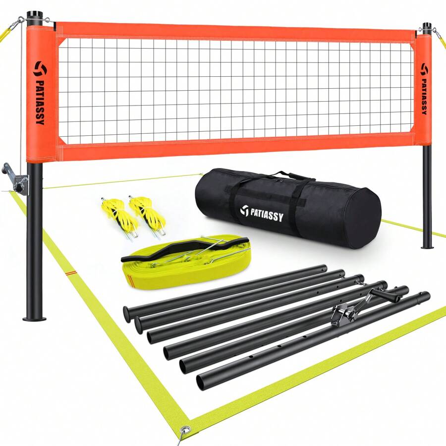 Patiassy Outdoor Portable Volleyball Net Set System for Backyard