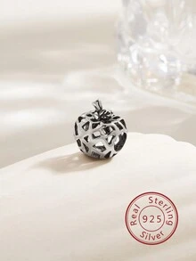 LOVANS 1 件 925 純銀鏤空水果形珠子非常適合女士手鍊、腳鍊、項鍊 Diy,適合日常佩戴