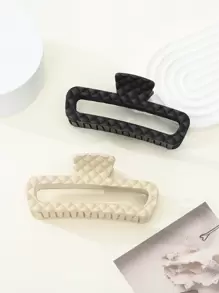 2pcs/set Large Size Diamond & Frosted Matte Finish Hair Claw Clips For Women, Suitable For Daily Use - Multicolor - View 1