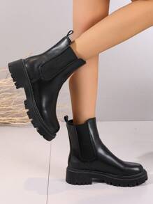 Women's Fashionable & Comfortable Mid-calf Boots - Black - View 1