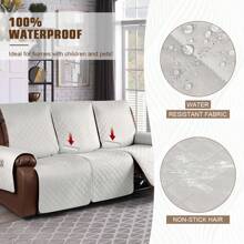 Waterproof Recliner Sofa Cover, Non-Slip Reclining Couch Covers For 1, 2 & 3 Seater, Recliner Couch Cover Furniture Protector With Elastic Straps - 米色 - 查看 3