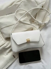 時尚純色復古簡約腋下女士單肩包