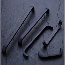 2入組黑色太空鋁把手-時尚廚櫃拉手和抽屜手柄