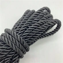 1入組5碼長6mm 3股絞繩聚丙烯繩，適用於家居裝飾配飾DIY手工紡織品裝飾 - 黑色 - 查看 1