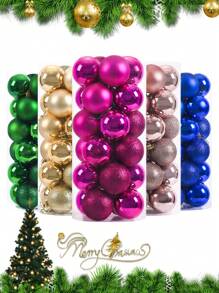 1 Xô/24 cái - Quả cầu Giáng sinh vàng 4cm dùng trang trí Giáng sinh, Trang trí cây thông Noel, Đồ trang trí năm mới, Đồ dùng Giáng sinh bằng nhựa bóng Quà tặng Giáng sinh Đồ trang trí Giáng sinh Đồ trang trí Giáng sinh - Vàng - Xem 6