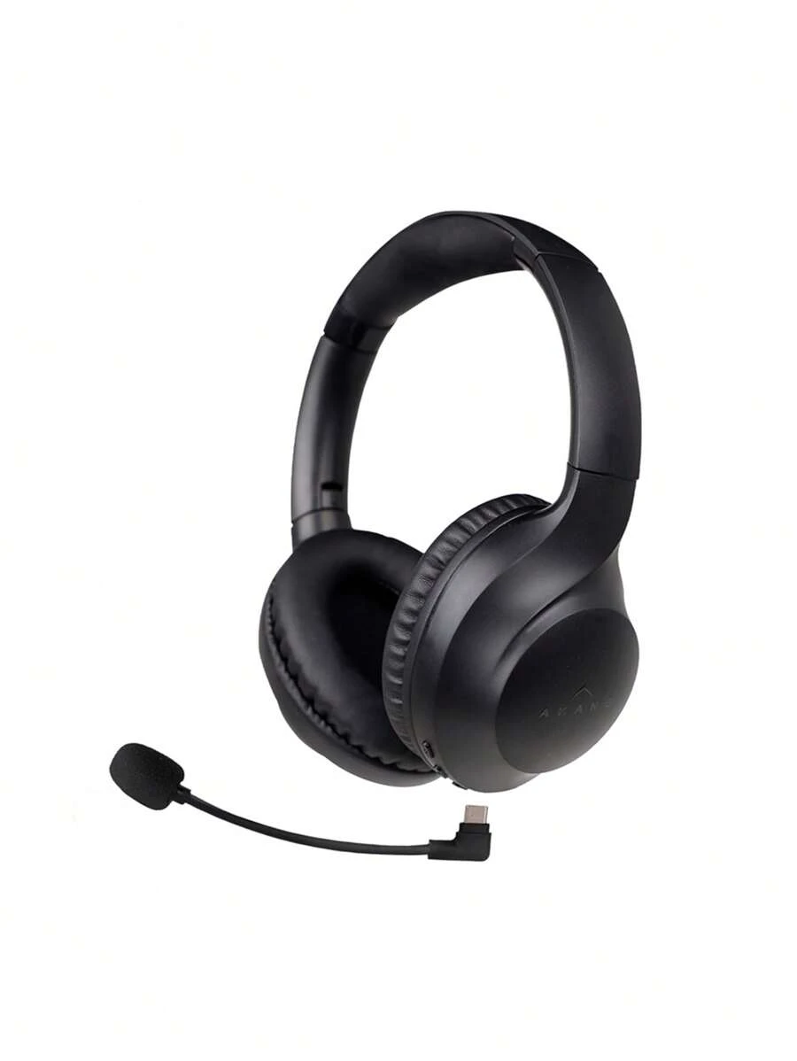 AKANE Ultra High Definition Bluetooth Wireless Headband Headphones With Removable USB-C Microphone, Long Battery Life Up To 48 Hours Of Use, Foldable Hands-Free Headphones, Mod. OF-2000 - màu đen - Xem 1