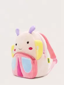 1pc Cartoon Animal Pattern Plush Backpack, Suitable For 2-4 Years Old Boys/Girls, Lion/Giraffe/Unicorn Design