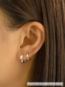 Hoa tai Hoop tinh mỹ - Bạc - Xem 5