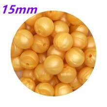 30入組15MM圓形矽膠珠子，用於製作DIY珠寶奶嘴鏈項鍊配件，矽膠集中珠子可用於筆