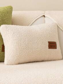 仿羊羔毛絨布沙發坐墊,現代極簡歐美風格,四季通用客廳防滑耐刮沙發座套 - 淺褐色的 - 查看 8