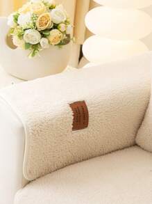 仿羊羔毛絨布沙發坐墊,現代極簡歐美風格,四季通用客廳防滑耐刮沙發座套 - 淺褐色的 - 查看 10