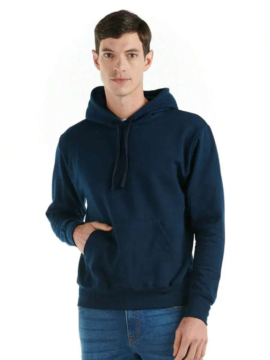 Sudadera Capucha y Cangurera Color Azul Marino(ENVIO RAPIDO) - L - Ver 1