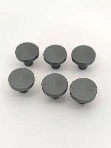 1英寸深灰色單孔圓形鋁合金抽屜把手帶6個/套金屬鋁衣鉤門把手 - 深灰色 - 查看 1