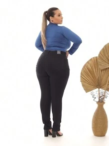Plus Size Jeans - Black - View 2
