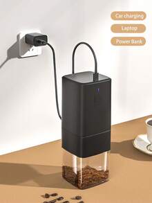 REUP Wireless Electric Coffee Grinder Square Multifunctional USB Rechargeable Small Portable Home Outdoor Coffee Grinder - Black - View 6