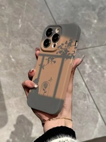 1 件裝陽光貓與玫瑰圖案手機殼 - 彩色 - 查看 2