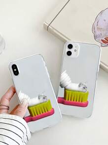 1pc Clear Transparent Creative Cat Print Phone Case Compatible With IPhone 16 Pro Max/16 Pro/16 Plus/16