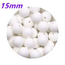 30入組15MM圓形矽膠珠子，用於製作DIY珠寶奶嘴鏈項鍊配件，矽膠集中珠子可用於筆