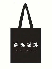 1 túi vải canvas đeo vai dung tích lớn họa tiết gấu trúc dễ thương, túi vải, túi mua sắm, bản đồ bảng chữ cái khối màu, túi mua sắm đơn giản, đi mua sắm, sắp xếp đồ dùng cá nhân, túi vải canvas thời trang, túi đi biển dung tích lớn, túi đi biển di động, gói công việc, đi chơi, ngày lễ, ngày nhà giáo, quà tặng cho phụ nữ, quà tặng ngày nhà giáo, túi vải tote đi biển cho phụ nữ, quà tặng ngày của mẹ, quà tặng sinh nhật, đồ dùng học tập, ba lô đi học, quà tặng tri ân giáo viên tốt nhất - màu đen - Xem 5