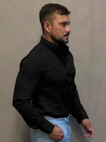 Men Shirts - 黑色 - 查看 3