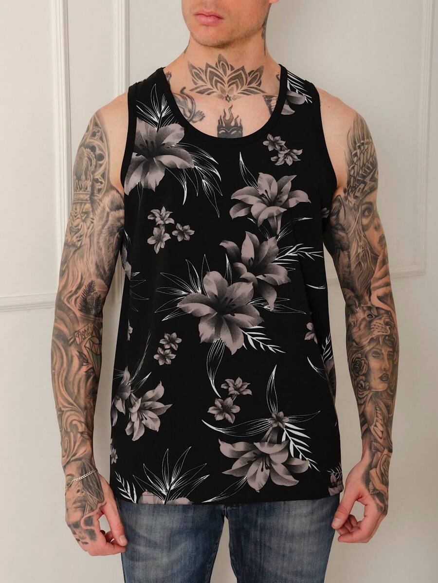 Men Tank Tops - Grey - View 1