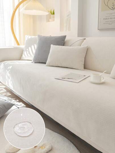 1pc Sofa Cushion Cover, Waterproof Anti-Slip Furniture Protector Pad, Suitable For Sofa, Bedroom, Office, Living Room, L-Shaped Sofa 1/2/3/4 Seats, Modern Minimalist Design, All Season Use
