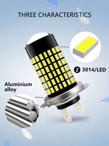 1入裝h7 3014 144smd Led汽車轉向燈,解碼防閃爍,12v-24v - 白色 - 查看 4