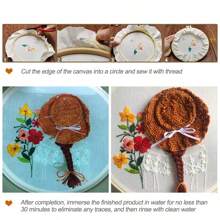 1pc Diy Handmade Creative Embroidery Material Kit, Beginner's Embroidery Set (including Embroidery Needle, Hoop, Cloth, Thread, Pattern) - Multicolor - View 11