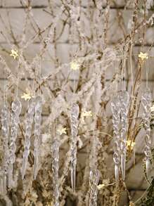 12pcs Clear Acrylic Icicle Ornaments With Screw Thread For Outdoor House, Tree, Christmas Decoration - Clear - View 5