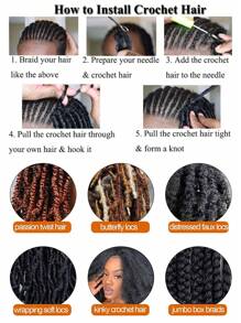 12-24 Inch Brown Hair Extensions For Braiding, Curly Hair Extensions, Marley Twist Synthetic Braiding Hair, Springy Afro Twist Hair, Kinky Twist Pre Fluffed Spring Twist Synthetic Hair Extensions - Coffee Brown - View 8