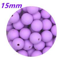 30入組15MM圓形矽膠珠子，用於製作DIY珠寶奶嘴鏈項鍊配件，矽膠集中珠子可用於筆