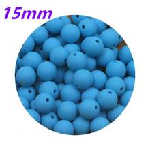 30入組15MM圓形矽膠珠子，用於製作DIY珠寶奶嘴鏈項鍊配件，矽膠集中珠子可用於筆