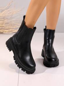 Women's Fashionable & Comfortable Mid-calf Boots - Black - View 4