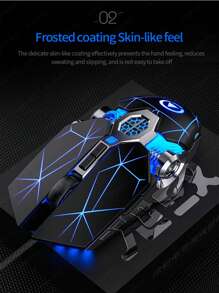 1入組帶有白色 USB 插座有線遊戲滑鼠 電鍍雙翼遊戲引擎 - 鑽石裂紋磨砂塗層 減少出汗和打滑 不易脫落 UPE 光滑鞋履 適合日常使用 - 白色 - 查看 5