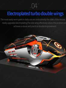 1入組帶有白色 USB 插座有線遊戲滑鼠 電鍍雙翼遊戲引擎 - 鑽石裂紋磨砂塗層 減少出汗和打滑 不易脫落 UPE 光滑鞋履 適合日常使用 - 白色 - 查看 7