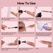 Morovan Poly Gel Nail Kit: Poly Nail Gel Kit with U V Lamp Pink Nude Highly Clear Poly Gel Nails Kits - 粉色 - 查看 7