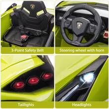 12V Electric Car For Kids, Licensed Lamborghini SIAN Ride On Toy With Parental Remote Control/LED Lights&Horn/Suitable For Toddlers 3-8