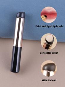 矽膠圓頭遮瑕/唇掃,雙用途,柔軟,自然合輯,無氣味