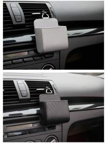 一个储物袋，汽车储物盒，储物袋，汽车座椅靠背收纳盒，汽车内饰配件PU皮革，适用于汽车出风口，简约风格，时尚，男女汽车配件汽车配件内饰 - 黑色 - 查看 10