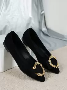 Women's Work Shoes, Black Flat Shoes, Flats With Pointed Toe And Round Dots, Fashionable And Versatile, Spring 2023
