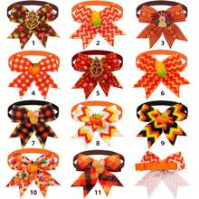 New Autumn Maple Leaf Pet Bow Tie Collar, Simple And Versatile Pet Accessory, Random Set Of 6 For Cats And Dogs - Multicolor - View 2